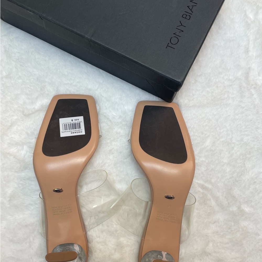 Tony Bianco Tan Slide Heels - Women's Fashion Sandals - Picture 2 of 6